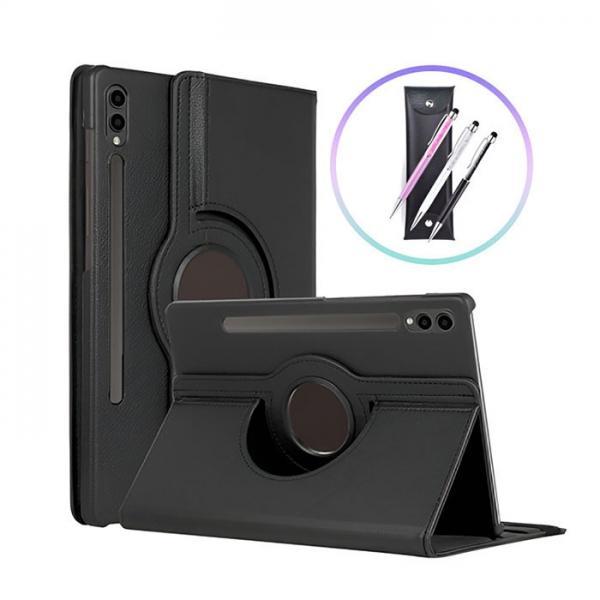 갤럭시탭S7 플러스 회전 레더 케이스+크리스탈 펜+펜 파우치