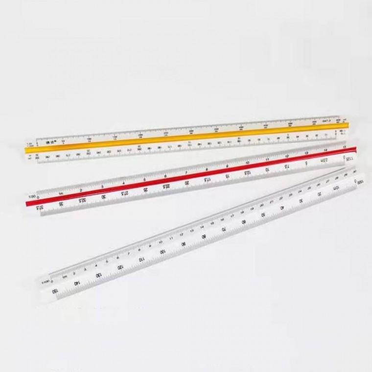 삼각스케일자 저배율 제도 도면 삼각 스케일 자 30cm 도면용자