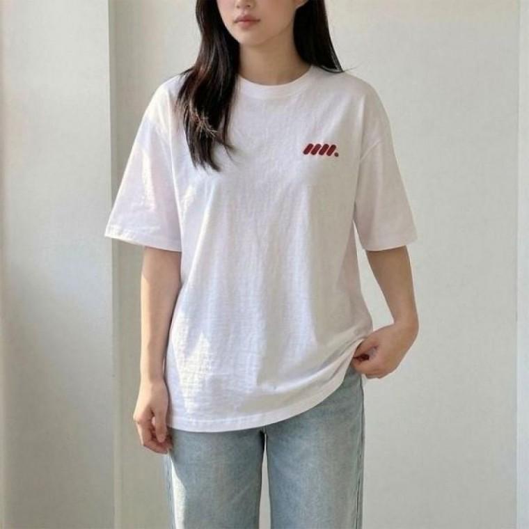 반팔티셔츠 루즈핏 상의 2색 순면 여름 여성