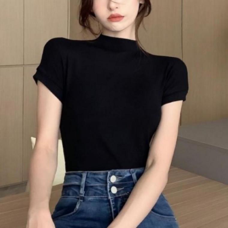 목폴라 반폴라 무지 여성 베이직 이너 슬림핏 반팔 여름