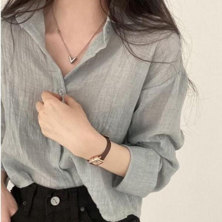 시스루 세미크롭 여름셔츠