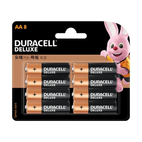 듀라셀 디럭스 알카라인 건전지 AA 8개입