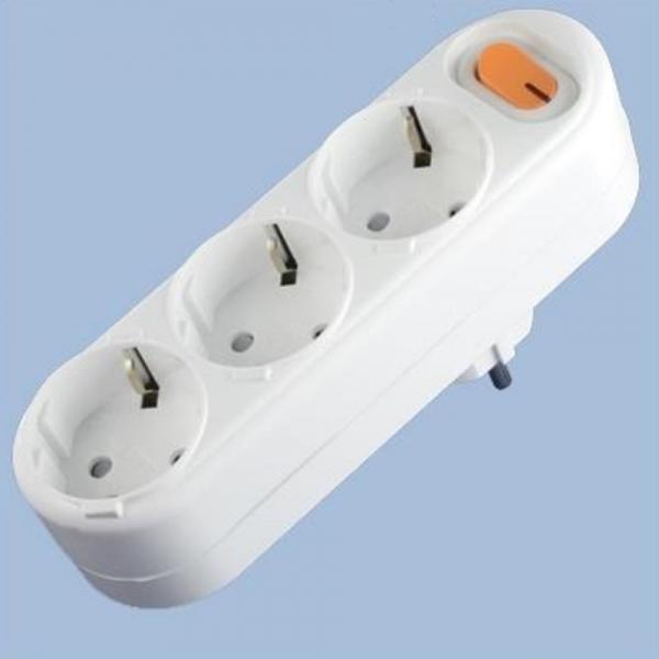 ㄱ형 3구 멀티탭 스위치형 멀티콘센트 콘센트 전선