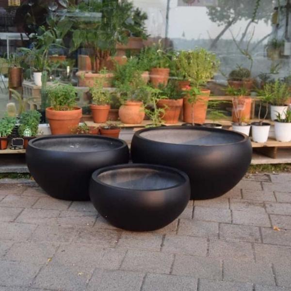 원형 61x30cm 블랙 야외대형화분 원형화분