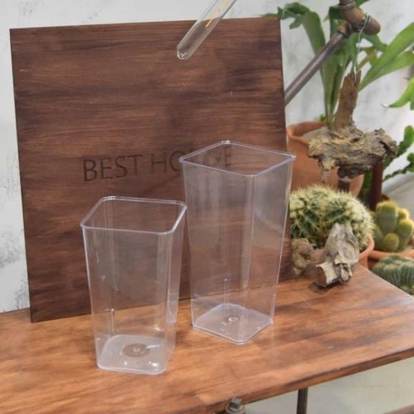 투명 꽃통 14x30cm 진열꽃통 투명사각화분