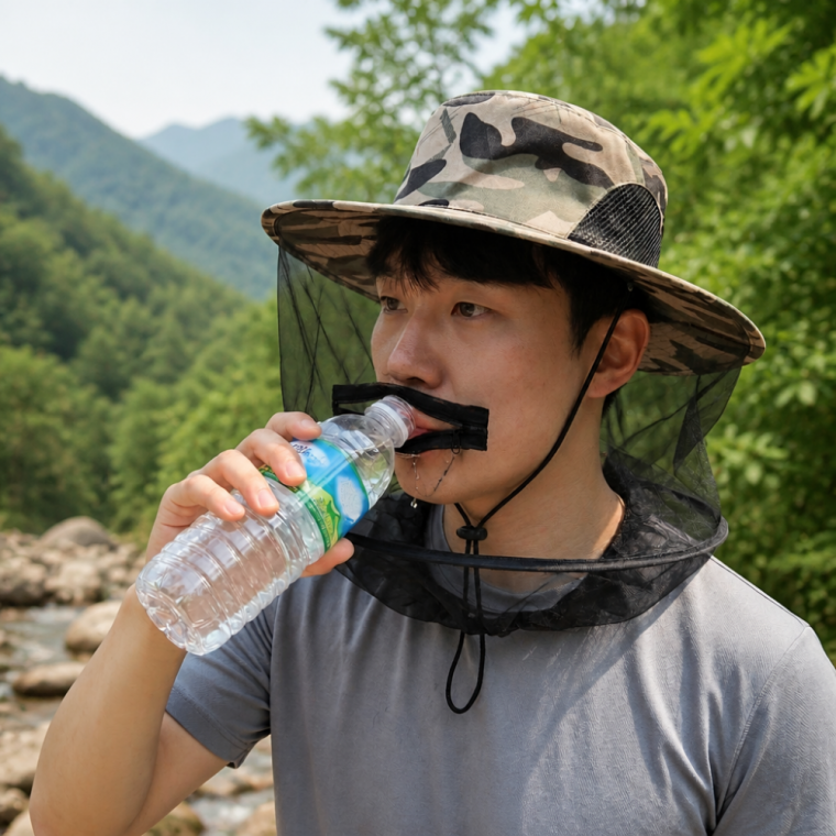 야외 활동용 벌레 차단 방충망 모자 얼굴 보호 낚시 등산용품