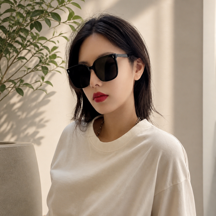 남녀공용 데일리 라운드 편광 선글라스 자외선 차단 안경