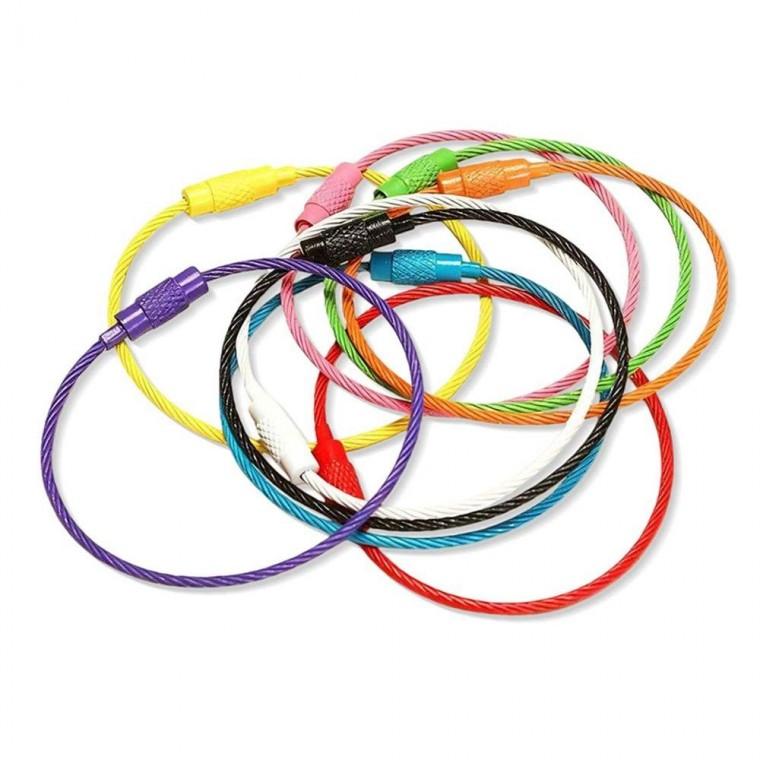 컬러 키링 와이어 열쇠고리 DIY 부자재 와이어링 10개