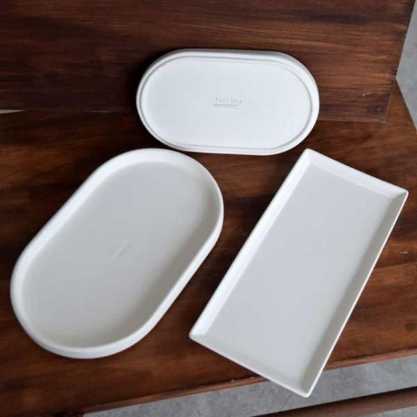 타원 사각 토분 받침 깔끔한화분 도기화분받침대