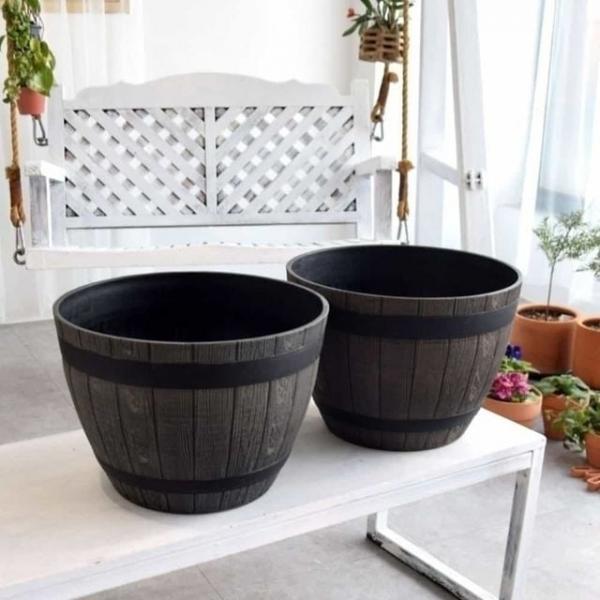 화분 오크통 37x27cm 빈화분 실내화분