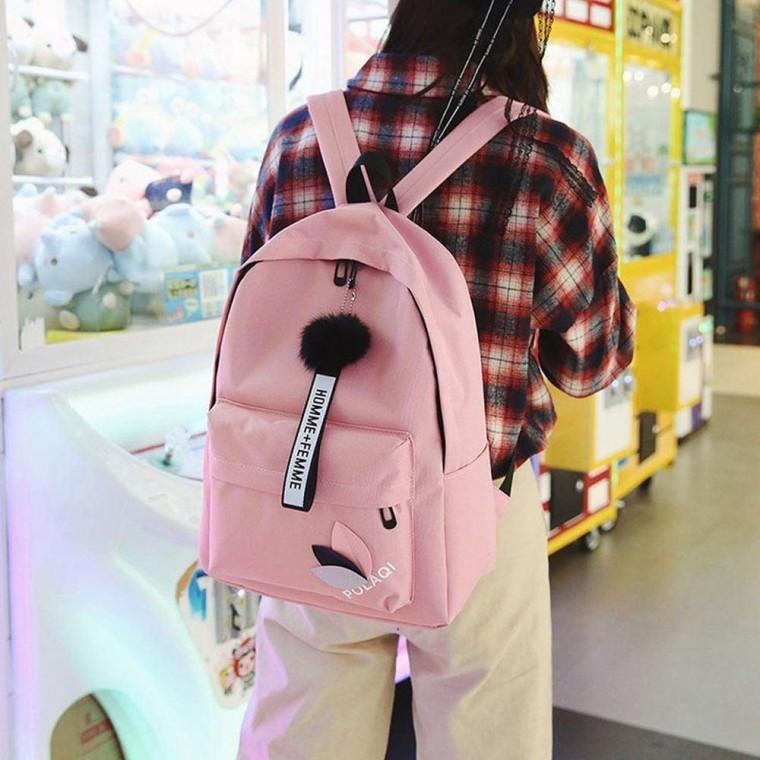 가방 무지 에코 캔버스 초등학생 백팩 여성 가벼운