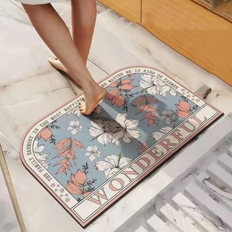 빨아쓰는 플라워 주방용 화장실 발매트 규조토 욕실