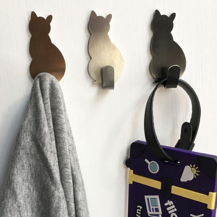 벽걸이(8P) 부착형 후크 고양이 행거 스틸