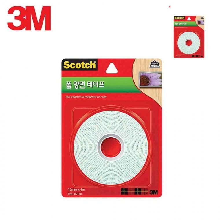 폼 양면 테이프 2140 12mm x 4M 양면폼테이프 차량용양면테이프 두꺼운폼양면테이프