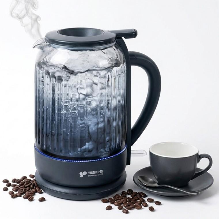 키친아트NV15 아트 글라스 유리 전기포트1.5L 주전자 무선 전기주전자