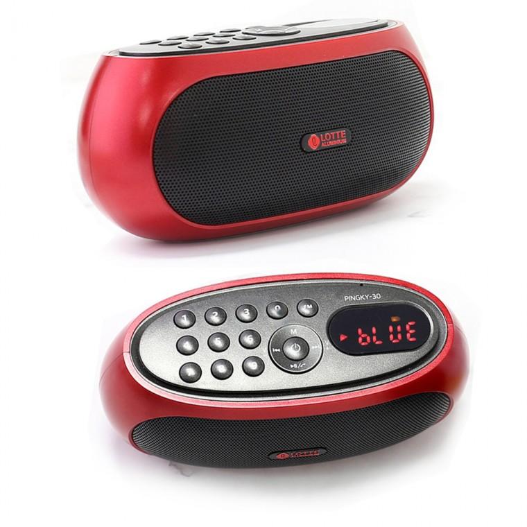 롯데 핑키30 블루투스 스피커 USB MP3플레이어 라디오 FM 마이크로SD카드