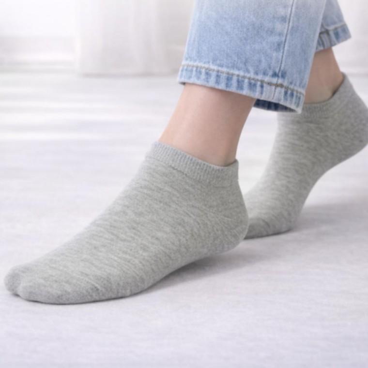 데일리 사계절 심플 여성 발목 양말 10켤레 그레이