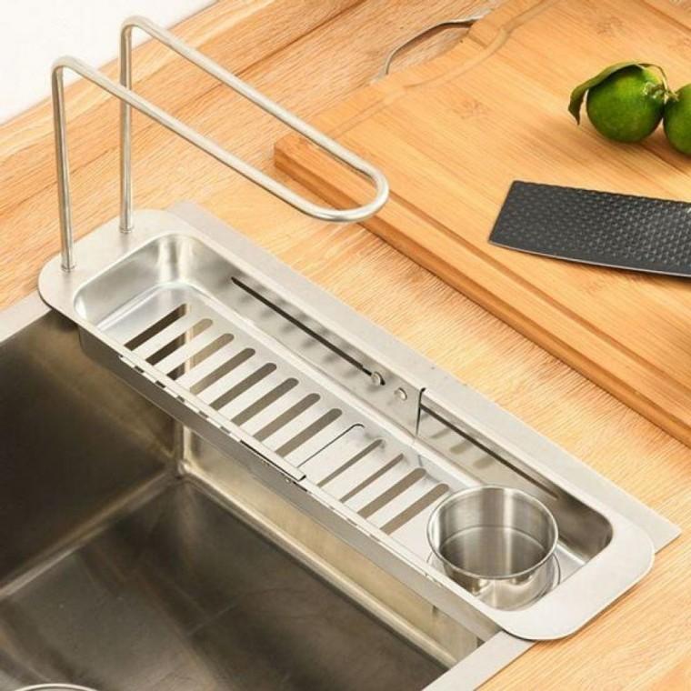 수세미 받침대 싱크대 걸이 받침 스텐 접이식 물빠짐