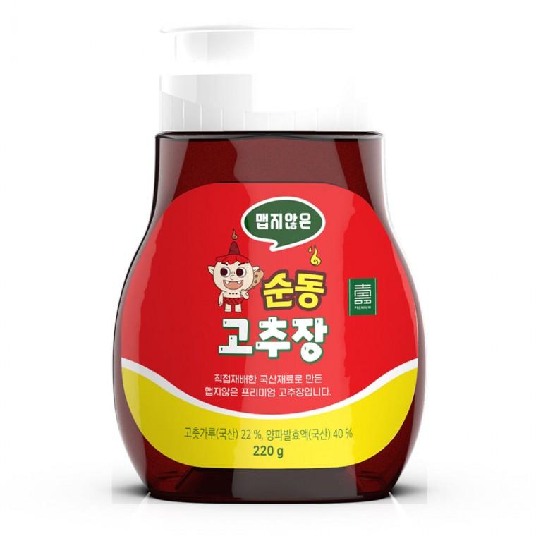 순동 안매운 고추장 튜브형 220g 저염