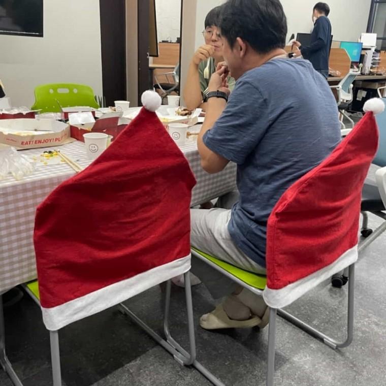 크리스마스 의자커버 크리스마스홈파티소품 식당의자커버