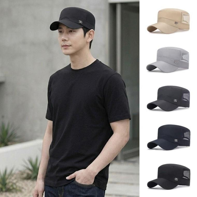 남성 통풍 군모 메쉬 메탈 로고 캡모자 아웃도어 여름 모자