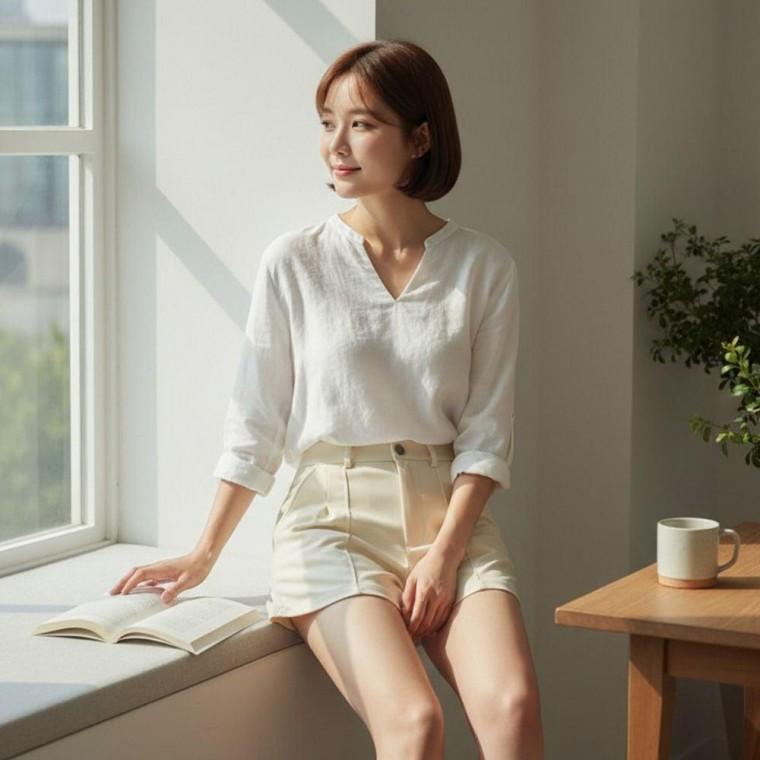 스판 슬랙스 반바지 정장핏 데일리 오피스 캐주얼 팬츠