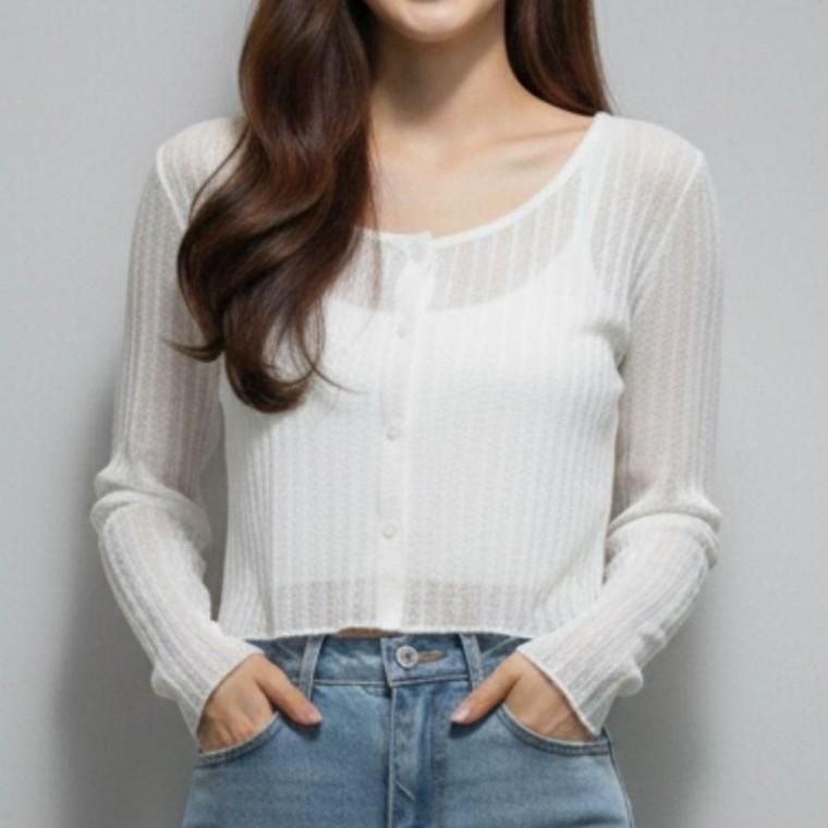 슬림핏 골지 크롭 가디건 스몰핏 여성 데일리 아우터
