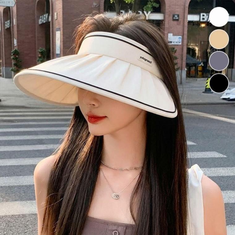 와이드 챙 썬캡 주름 여성 자외선차단 데일리 모자