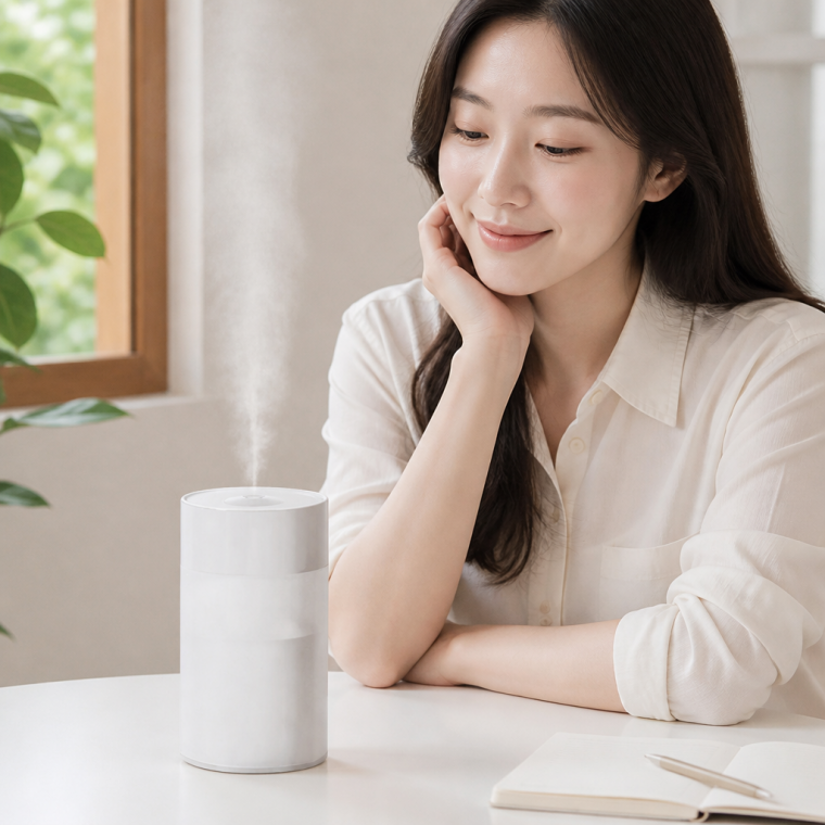 초음파 무선 사무실 책상용 차량용 미니 가습기 LED 수면등 무드등 휴대용