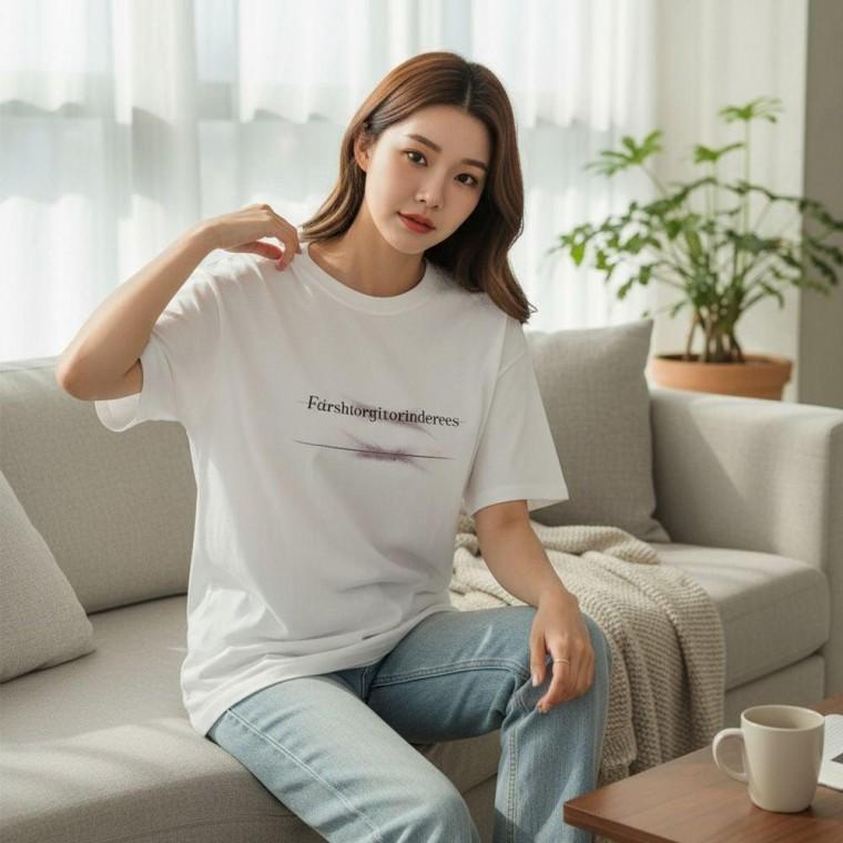 남녀공용 박시핏 레터링 티셔츠 캐주얼 데일리 반팔티