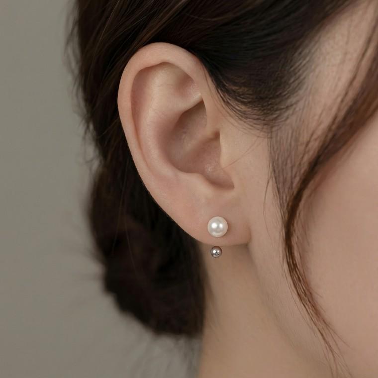 미니멀 진주 이어커프 귀걸이 데일리 실버 골드 포인트 주얼리