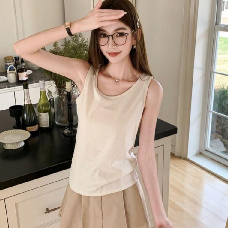 베이직 민소매 티셔츠 여성 데일리 나시 기본티