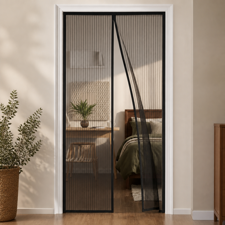 현관 자석 방충망 90x210cm 무소음 미세망 벌레차단 커튼