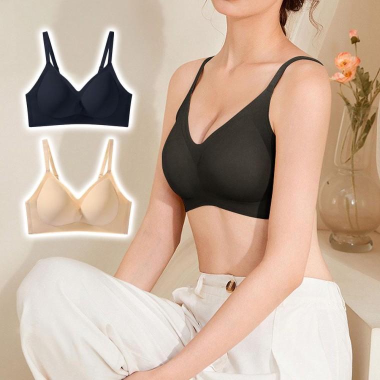 노와이어 브라 편안한 속옷 무봉제 여성 볼륨 심리스 브래지어