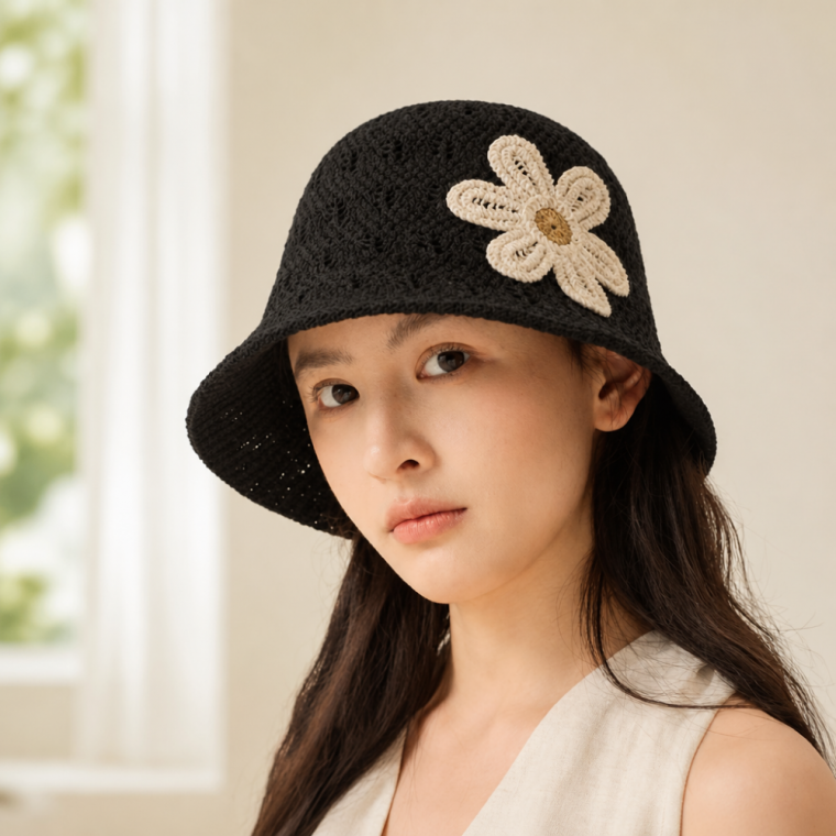 데이지 여름 크로셰 버킷햇