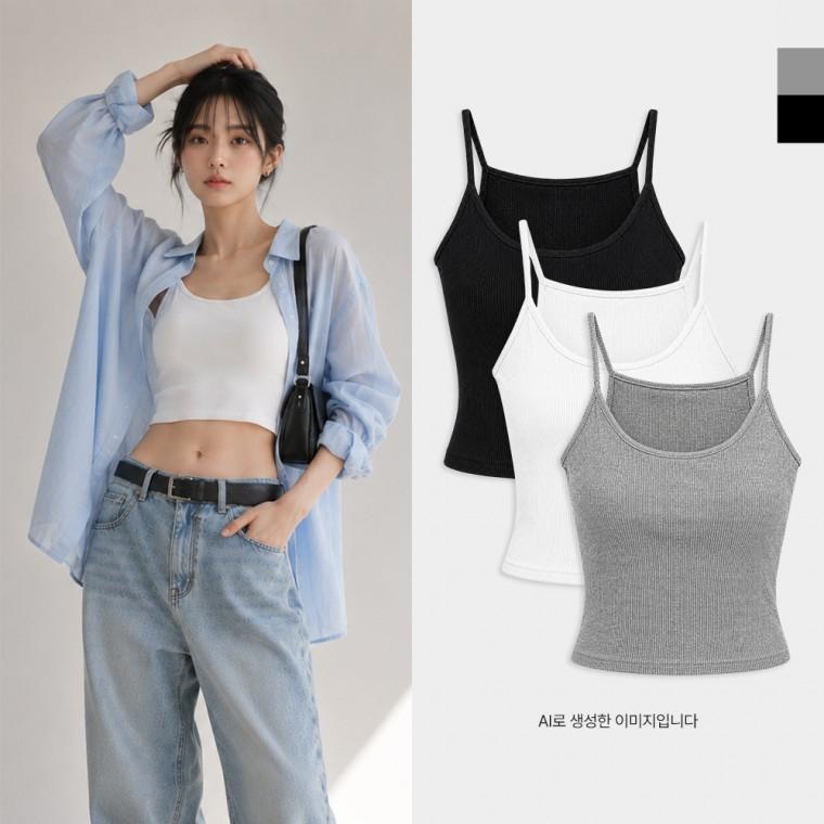 AGG 1013W 여자 레이어드 브라탑 스판 나시티