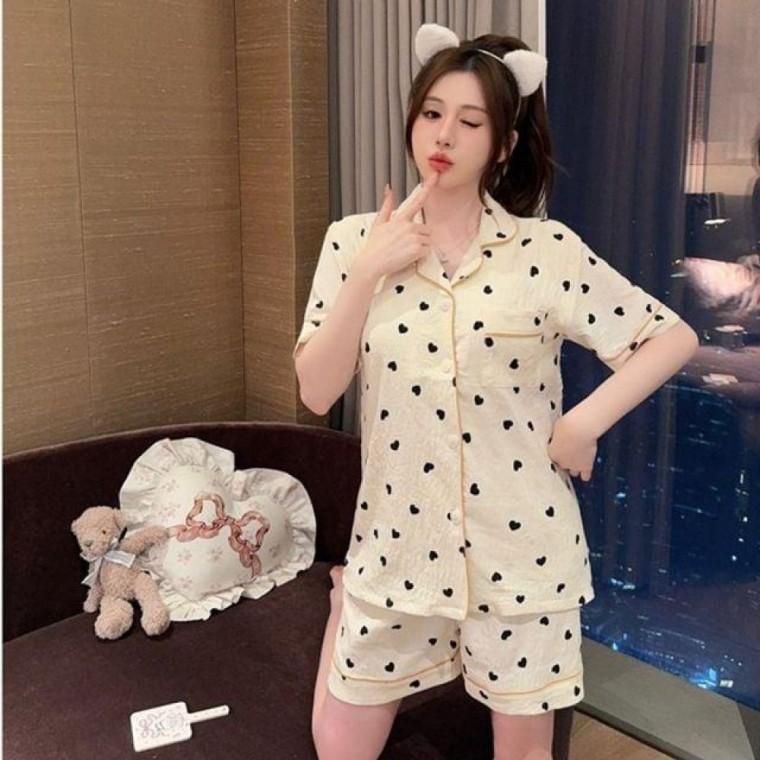 여성 반팔 파자마 세트 홈웨어 캐주얼 잠옷 상하세트