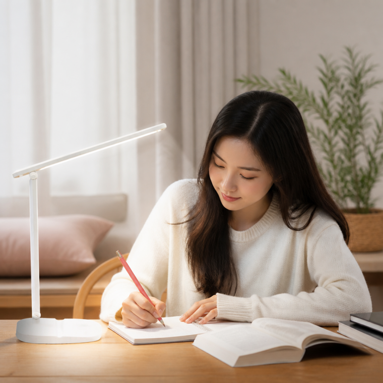충전식 LED 책상 조명 무선 접이식 공부방 독서등 스마트폰 거치대 일체형 학습용 스탠드