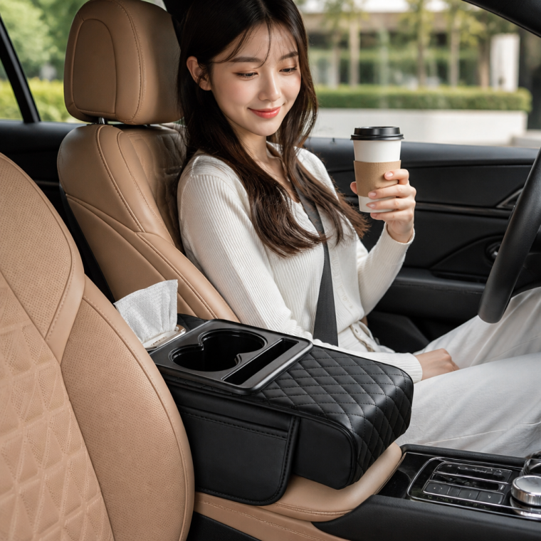 자동차 팔걸이 쿠션 센터 콘솔 수납함 차량용 다목적 거치대 정리함