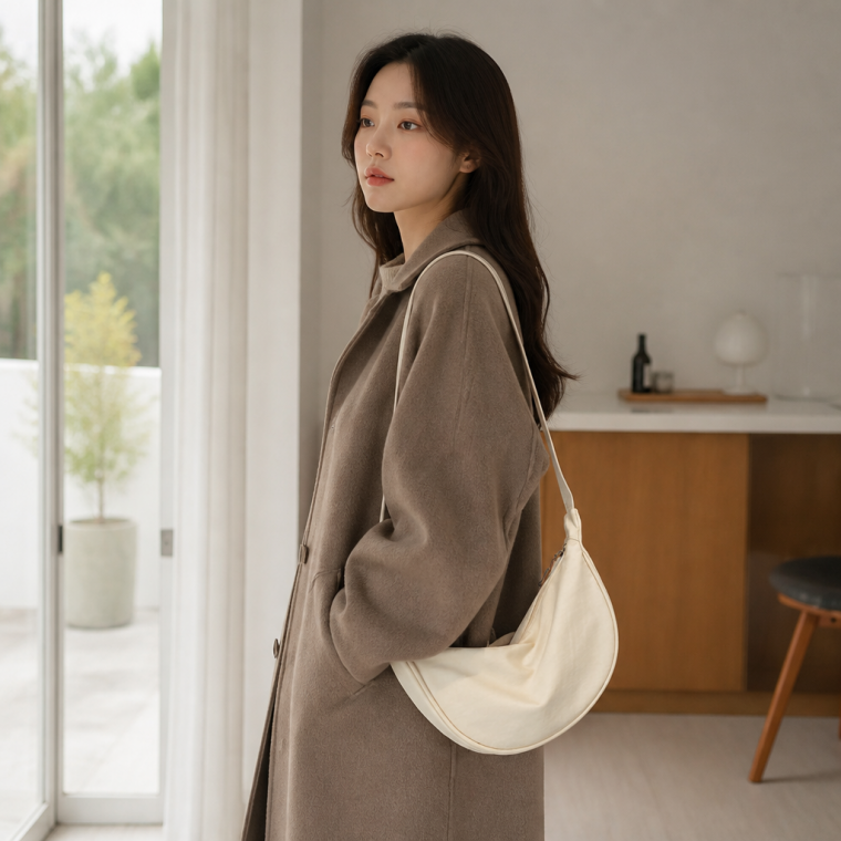 남녀공용 반달형 크로스백 숄더백 메신저백 데일리 만두가방 슬링백