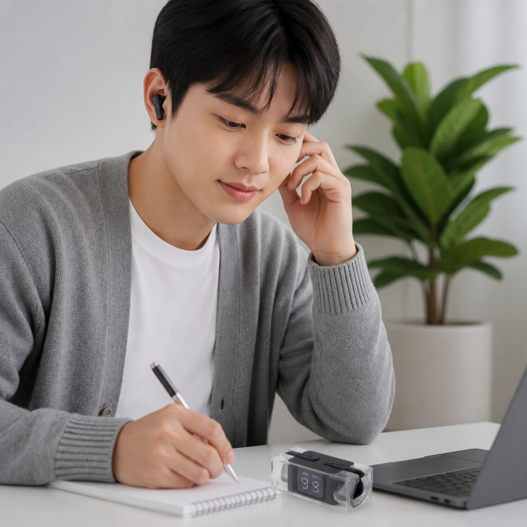 고음질 블루투스 무선 이어폰 블루 터치 컨트롤 이어셋 신형 고성능