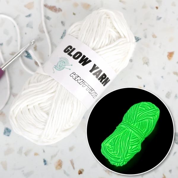 털인형 뜨개 야광실 화이트