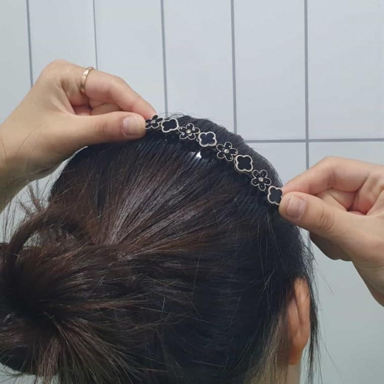 헤어빗핀 블랙클로버 중학생머리핀 올림머리고정