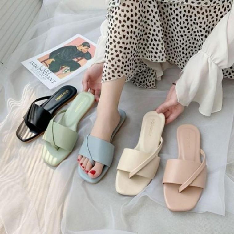 플랫 파스텔 여성 쪼리 썸머 4color