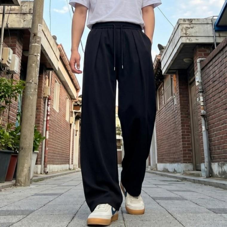 남성 여름 슬랙스 세미와이드 핀턱 트레이닝 팬츠 바지