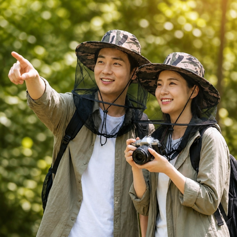 야외활동 방충망 모자 벌초용 안면 보호대 양봉 캠핑 정글모 해충 차단망