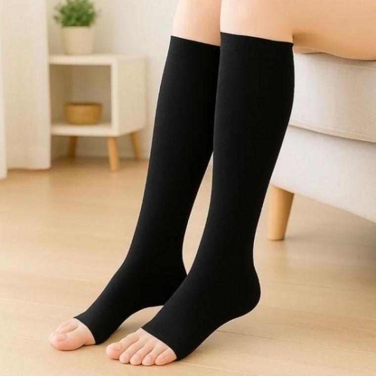 오픈토 붓기 종아리 서포팅 압박밴드 블랙 압박스타킹