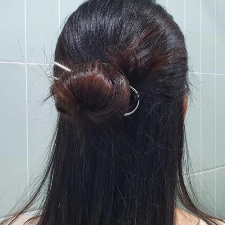 올림머리 비녀 은 유핀 한복뒤꽂이