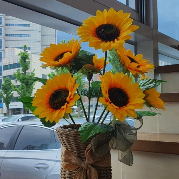 해바라기 조화 조화꽃장식 생화같은조화