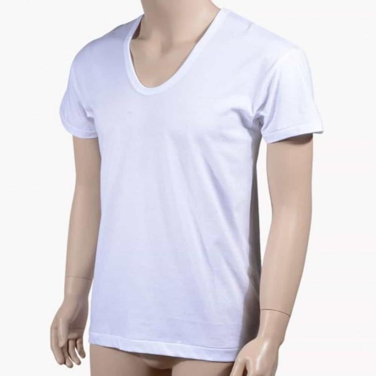 순면 U넥 반팔 티셔츠 95 100 105 화이트 반팔런닝 남성메리야스 흰색반팔티